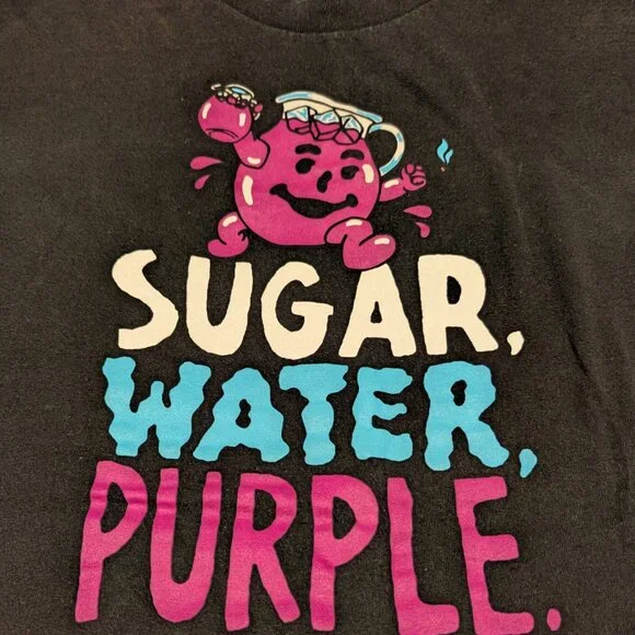 Worn, Skate Mental - Kool Aid Man - Sugar, Water, Purple Tee (Black) Large - Picture 2 of 8